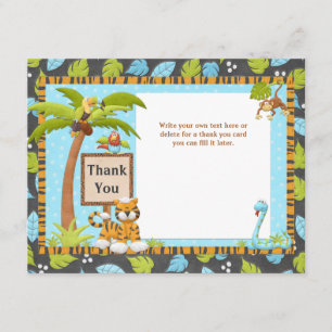 Cute Oerwoud Baby shower Hartelijk dank Bedankkaart