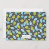 Cute Oerwoud Baby shower Invitation Kaart (Achterkant)