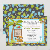 Cute Oerwoud Baby shower Invitation Kaart (Voorkant / Achterkant)