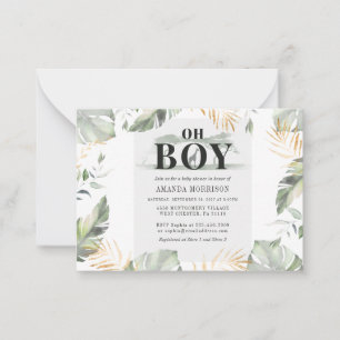 Cute Oerwoud Giraffe Boy Baby shower Notitiekaartje