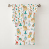 Cute Oerwoud Kerstmis Pattern Bad Handdoek (Insitu)