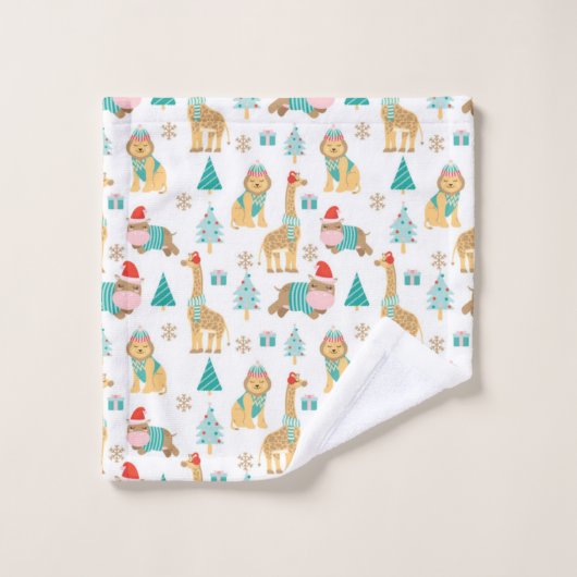 Cute Oerwoud Kerstmis Pattern Bad Handdoek (Wasdoekje)