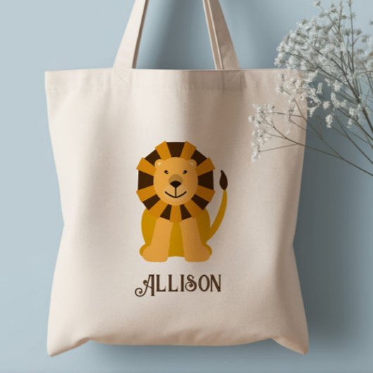 Cute Oerwoud Lion Personalized Canvas tas for Chil