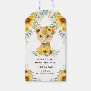 Cute Oerwoud Lion Sunflower Baby shower Favor Cadeaulabel