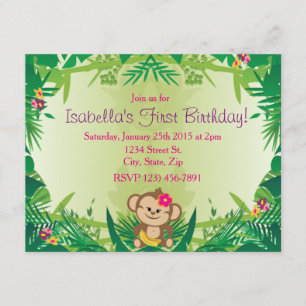 Cute Oerwoud Monkey Celebration Kaart
