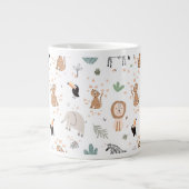 Cute Oerwoud Rainforest Animals Patroon Extra Grote Beker (Voorkant)