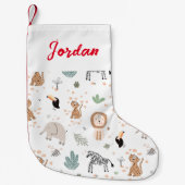 Cute Oerwoud Rainforest Animals Patroon Kleine Kerstsok (Voorkant)