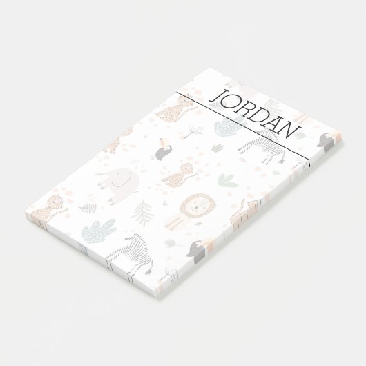 Cute Oerwoud Rainforest Animals Patroon Post-it® Notes (Schuin)