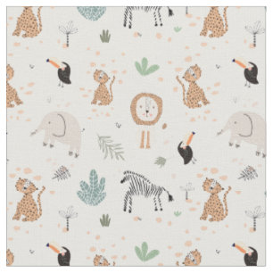 Cute Oerwoud Rainforest Animals Patroon Stof
