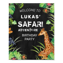 Cute Oerwoud Safari Adventure Birthday Welkom