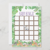 Cute Oerwoud Safari Animal Baby shower Baby Bingo Kaart (Voorkant)