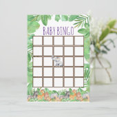 Cute Oerwoud Safari Animal Baby shower Baby Bingo Kaart (Staand voorkant)