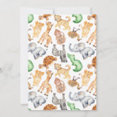 Cute Oerwoud Safari Animal Baby shower Baby Bingo Kaart (Achterkant)