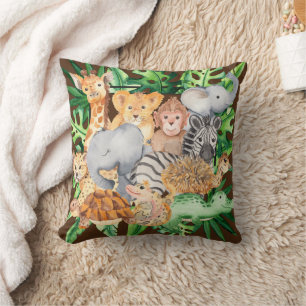 Cute Oerwoud Safari Animal Personalized Kussen