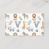 Cute Oerwoud Safari Animals Greenery Books for Bab Informatiekaartje (Achterkant)