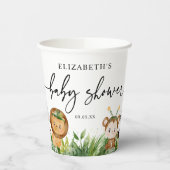 Cute Oerwoud Safari Animals Party Baby shower Papieren Bekers (Links)