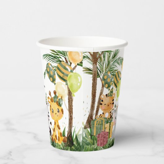 Cute Oerwoud Safari Animals Party Baby shower Papieren Bekers (Rechts)