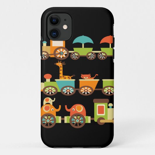 Cute Oerwoud Safari Animals Train Gifts Kinder Bab Case-Mate iPhone Case (Achterkant)