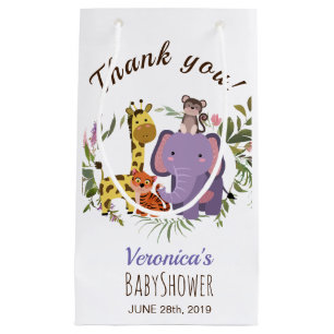 Cute Oerwoud Safari Animals Waterverf Baby shower Klein Cadeauzakje