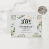 Cute Oerwoud Safari Baby shower Boys Giraffe Notitiekaartje (Voorkant / Achterkant in situ)