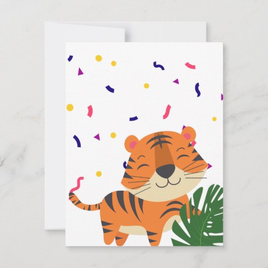 Cute oerwoud safari dierfeest bedankt je kaart (Achterkant)