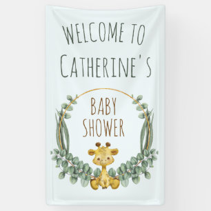 Cute Oerwoud Safari Giraffe Baby shower Welkom Spandoek