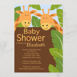 Cute Oerwoud Safari Giraffe Multiple Baby shower Kaart