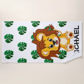 Cute Oerwoud Safari Lion Animal Kinder Strandlaken (Voorkant)
