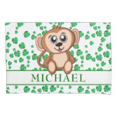 Cute Oerwoud Safari Monkey Animal Kinder Kussensloop (Voorkant)
