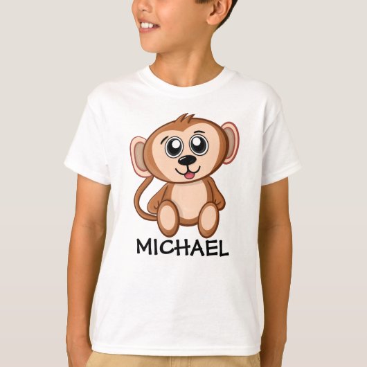 Cute Oerwoud Safari Monkey Animal Kinder T-shirt (Voorkant)