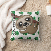 Cute Oerwoud Safari Sloth Animal Kinder Kussen (Deken)