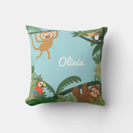 Cute Oerwoud Theme Nursery Room Decor Sierkussen (Voorkant)