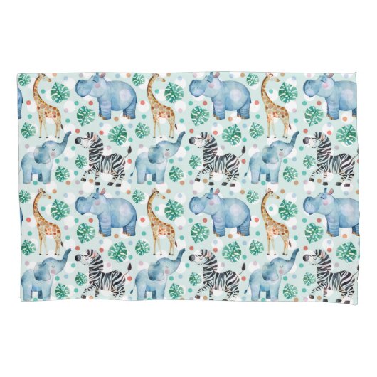 Cute Oerwoud Wild Animals Kussensloop Set (Voorkant-Links)