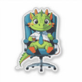 Cute Office Dragon Sticker | Funny Cartoon Decal (Devant)