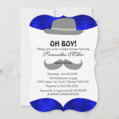 Cute Oh Boy Mustache Baby shower Invitation (Devant)