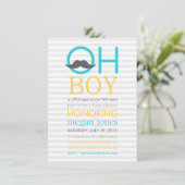 Cute Oh Garçon Mustache Baby Douche Invitations (Debout devant)