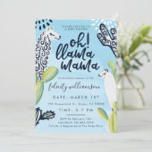 Cute Oh Llama Mama Baby Boy Baby shower Invitation (Debout devant)