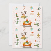 Cute Oh What Fun Noël 1er anniversaire Invitation (Dos)