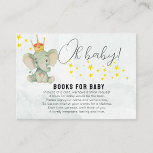 Cute OhBaby Geslacht Neutrale Olifant Boeken voor Informatiekaartje