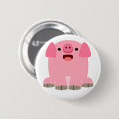 Cute Oinking Cartoon Pig Button Badge (Voorkant /achterkant)
