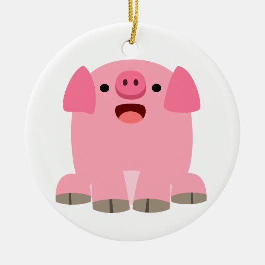 Cute Oinking Cartoon Pig Ornament (Voorkant)