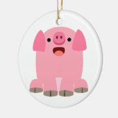 Cute Oinking Cartoon Pig Ornament (Links)