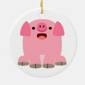 Cute Oinking Cartoon Pig Ornament (Achterkant)