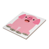 Cute Oinking Cartoon Pig Tegel Tegeltje (Zijkant)