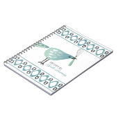 Cute oiseau cuisine whisk recette carnet livre de (Côté gauche)