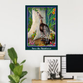 Cute Okapi Save the Rainforest Poster (Thuiskantoor)