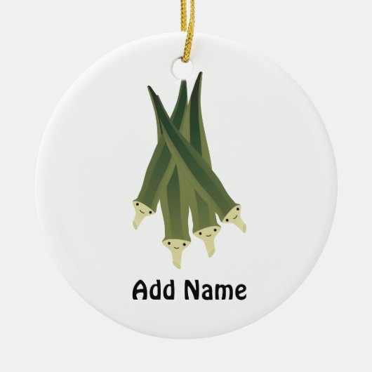 Cute Okra Keramisch Ornament (Voorkant)