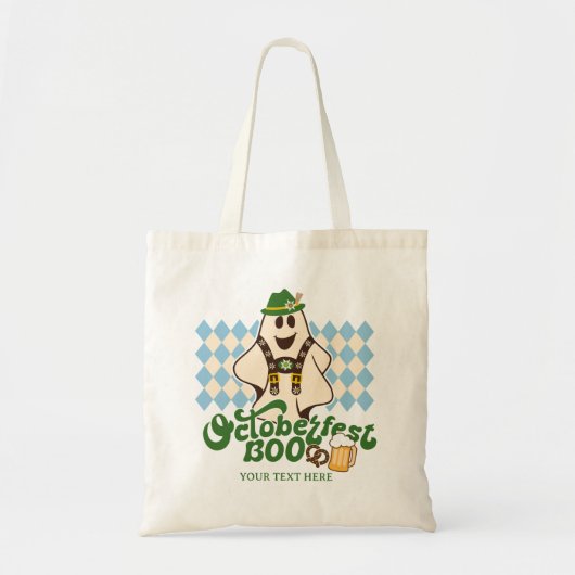 Cute Oktoberfest Ghost Spooky Season Halloween Tote Bag (Voorkant)