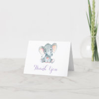 Cute Olifant Baby Meisje Paars en Grijs