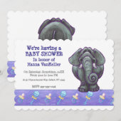 Cute Olifant Baby Shower Kaart (Voorkant / Achterkant)